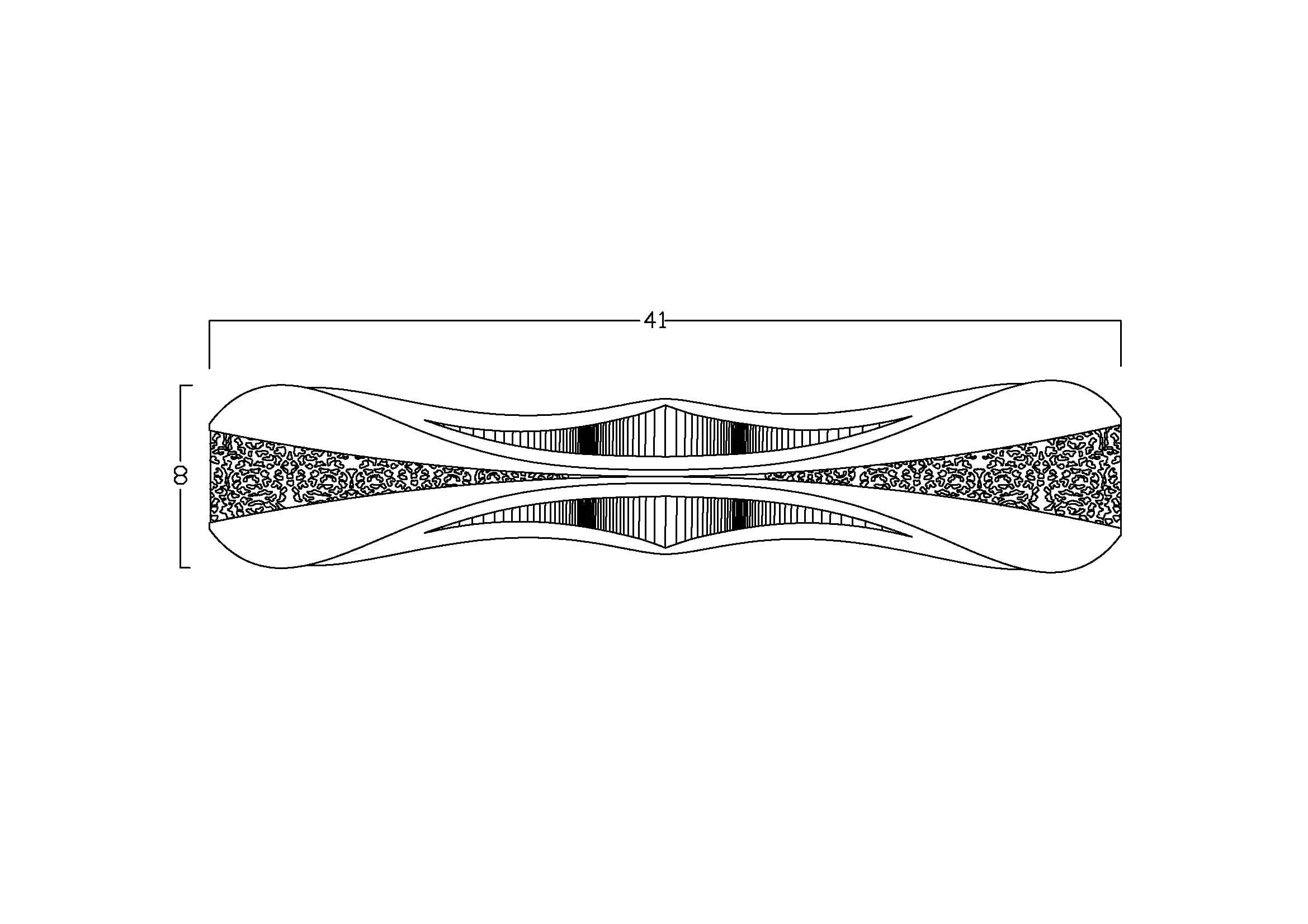 Plan view showing Islimi perforation pattern