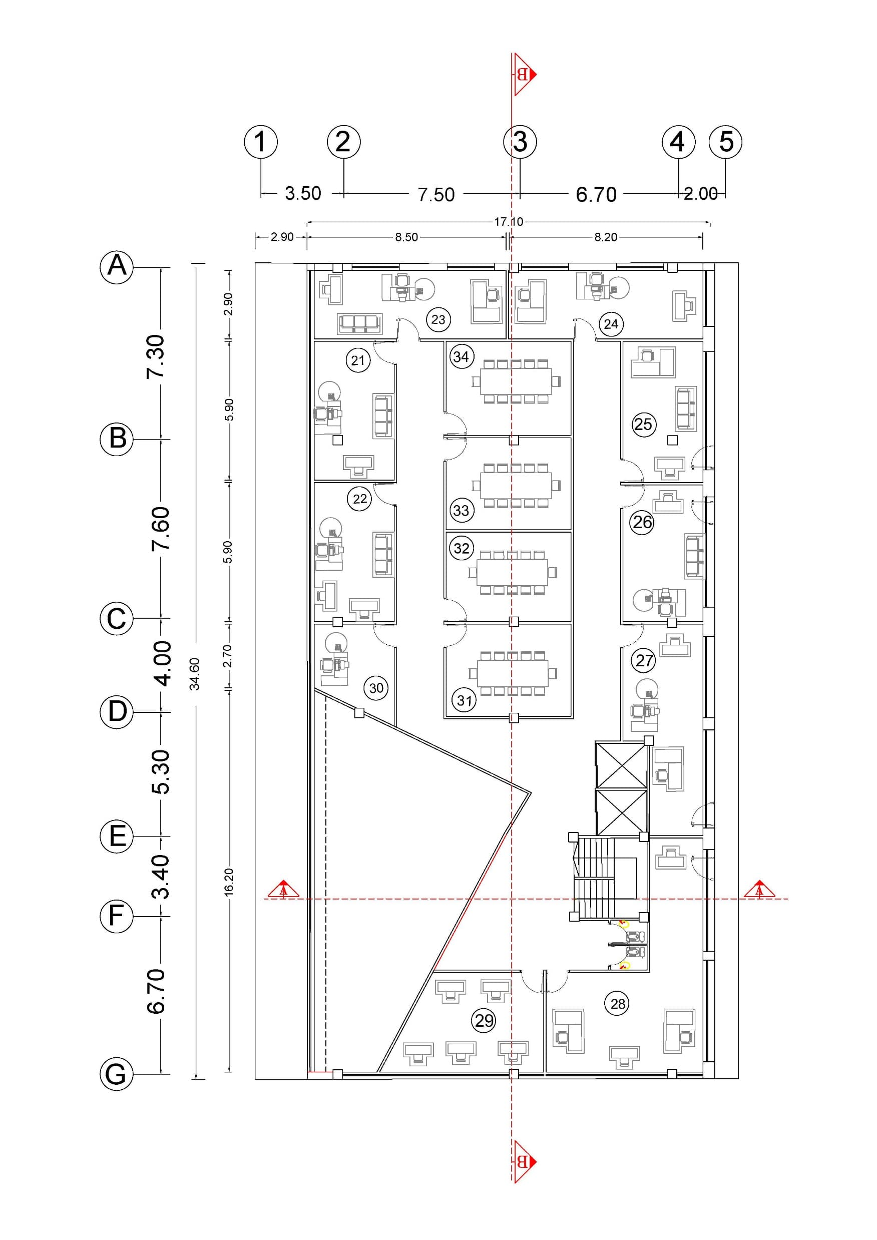 Open workspace interior