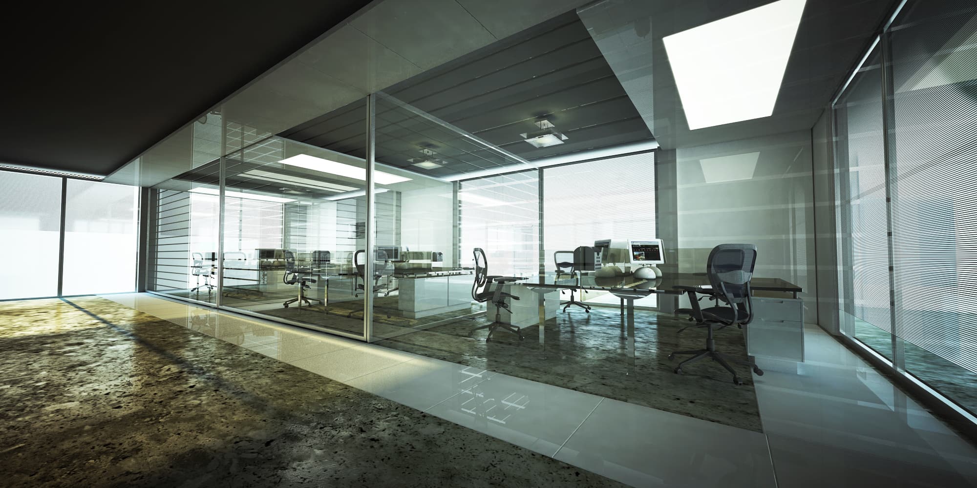 Interior lobby with modern finishes